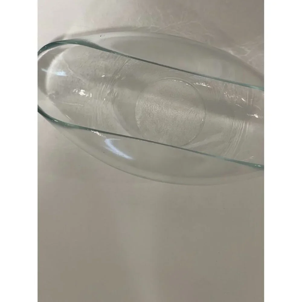 STEUBEN ART GLASS MODERN BENT FOLDED CURVED OBLONG BOWL 12.5 INCH LONG